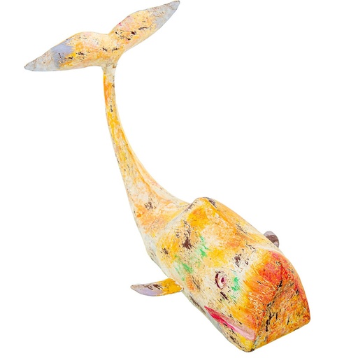 Figura Decorativa Alexandra House Living Amarillo Ballena Hierro