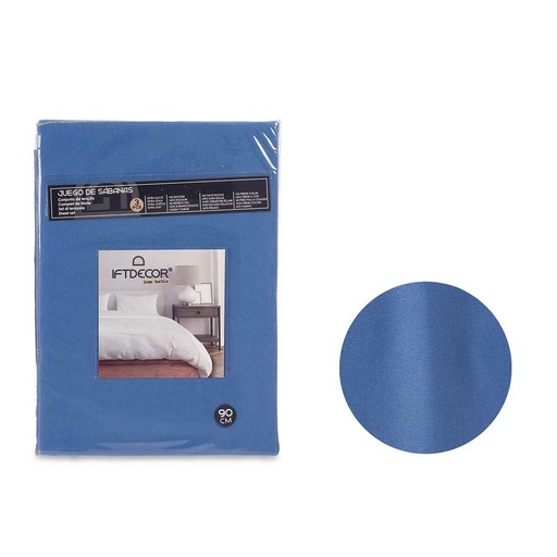Juego de Sábanas Gift Decor Azul Cama de 90 3 Piezas