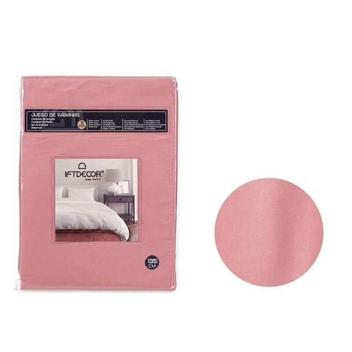 Juego de Sábanas Gift Decor Rosa Cama de 135 3 Piezas