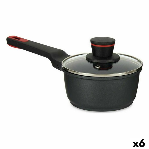 Cazo con Tapa Kinvara Negro Metal Aluminio Baquelita Aluminio fundido Ø 16 cm 17,1 x 14 x 35,2 cm (6 Unidades)