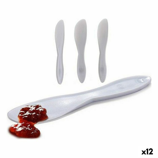 Set de Cuchillos Kinvara Blanco Plástico 18 x 10 x 1 cm 18 x 3,5 x 1 cm 3 Piezas (12 Unidades)