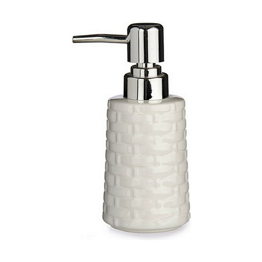 Dispensador de Jabón Berilo Blanco Plateado Cerámica 150 ml (6 Unidades)