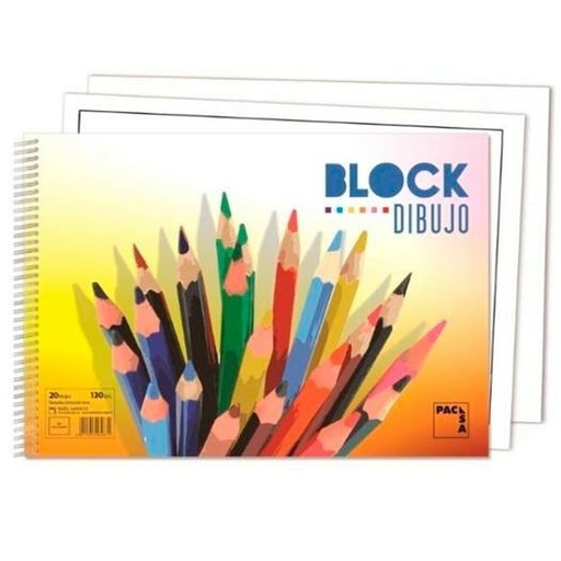 Bloc de dibujo Pacsa 20 Hojas 33 x 23 cm Con recuadro