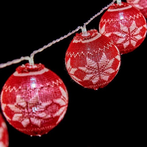 Guirnalda de Bolas LED Krist+ Blanco Rojo 2 m Ø 6 cm