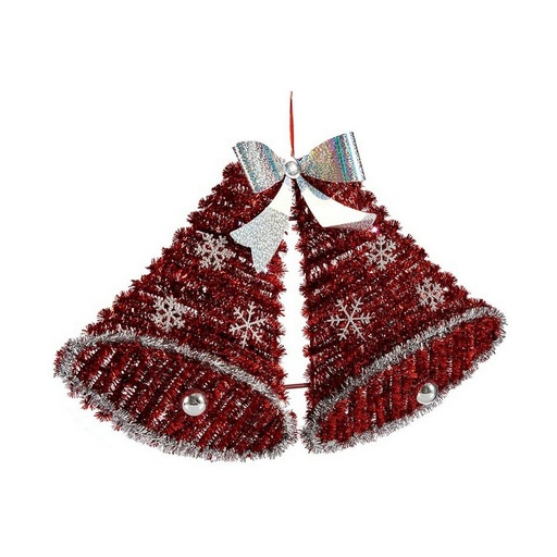 Adorno Navideño Krist+ Blanco Rojo Polipropileno PET Plástico Campanas 30,8 x 5,4 x 50,5 cm 52 x 31,5 x 7,5 cm Luz LED