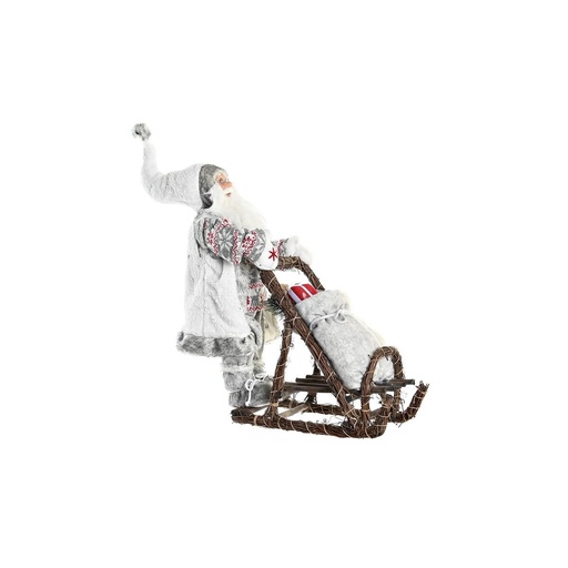 Adorno Navideño DKD Home Decor Gris Papá Noel 42 x 22 x 48 cm