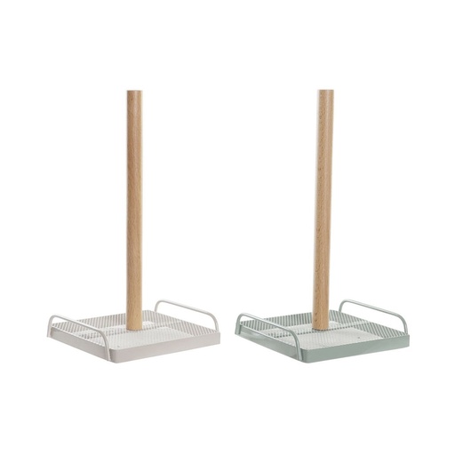 Portarrollo de Papel de Cocina DKD Home Decor Beige Metal Menta Pino (16 x 15 x 29,5 cm) (2 Unidades)