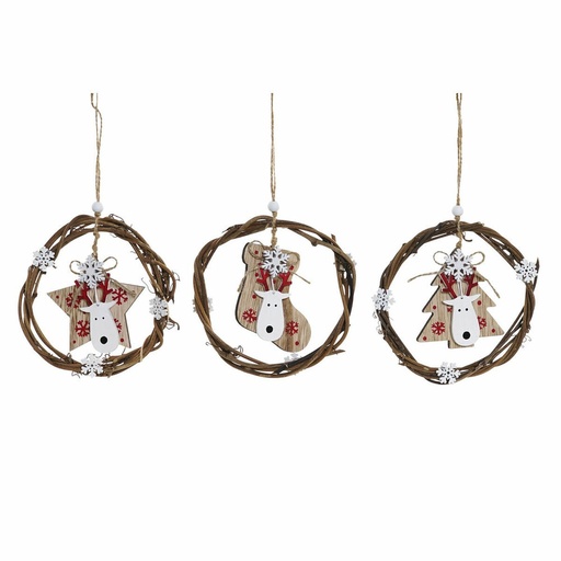 Adorno Navideño DKD Home Decor Madera (3 pcs) (14 x 1 x 18 cm)